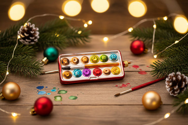Christmas bauble, paint palette