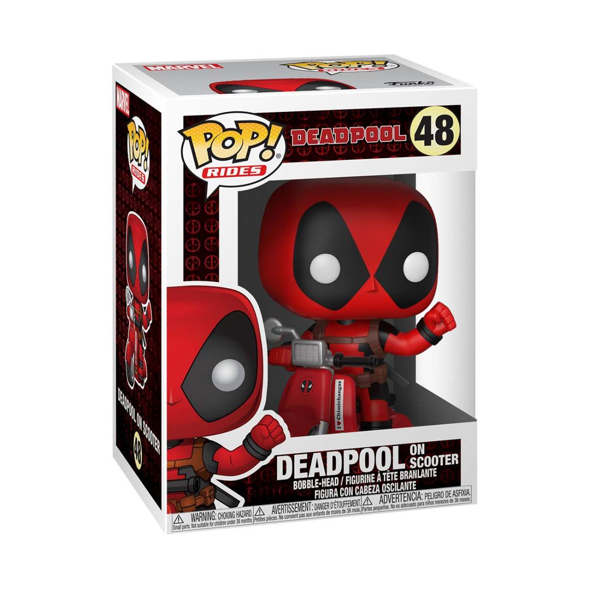 Pop! cavalca Deadpool sullo scooter