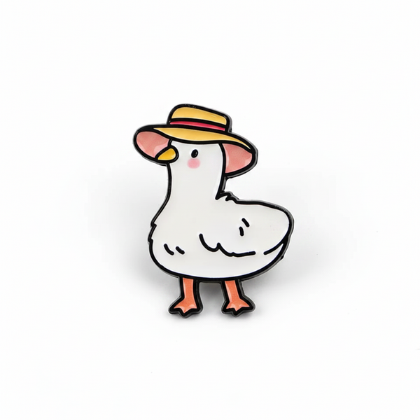 Pin’s Canard Blanc Chapeau de paille