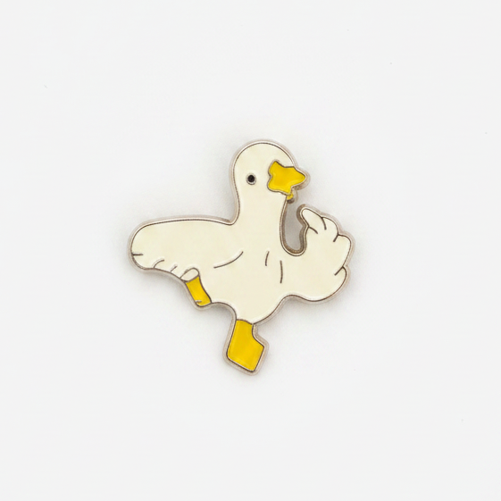 Pin's Canard Blanc Heureux - photo produit