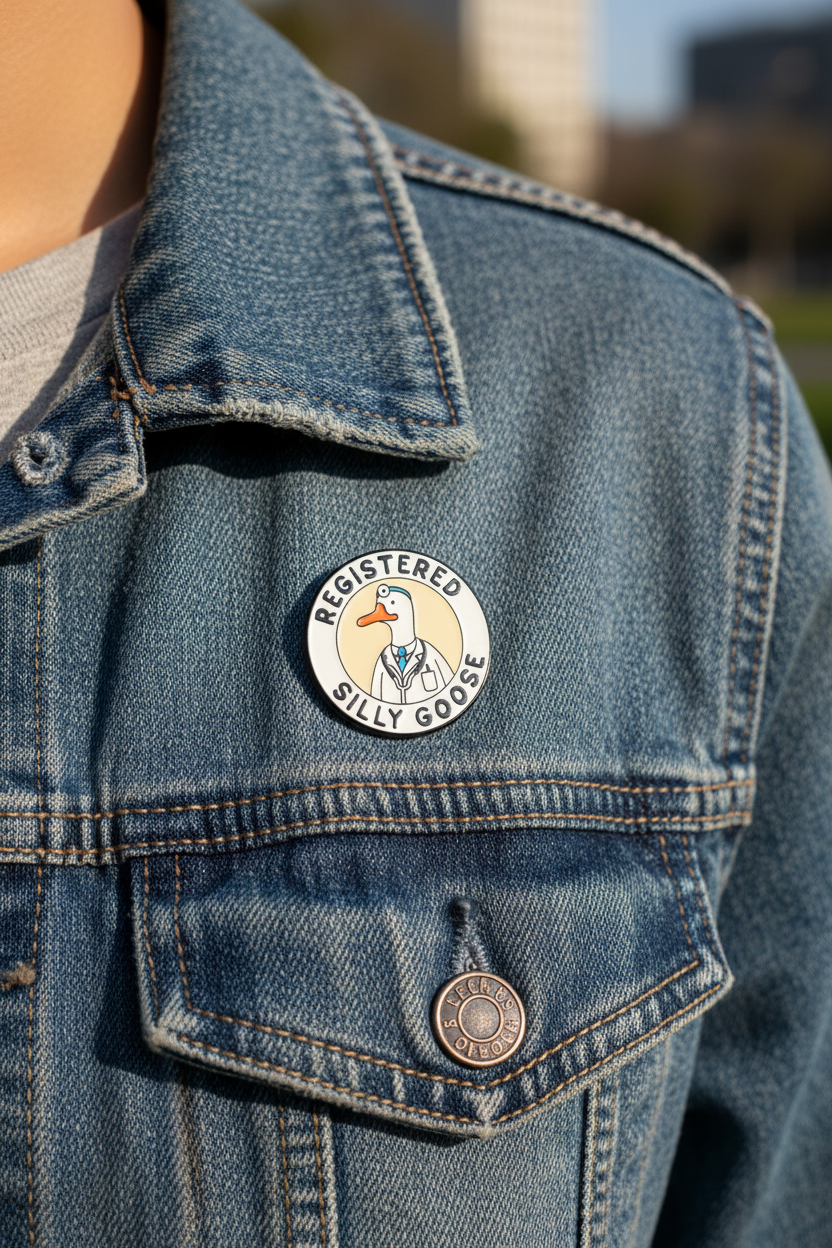Pin’s Oie Médecin “Registered Silly Goose”