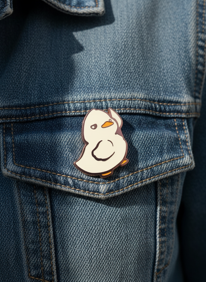 Weiße Entennadel mit Messer