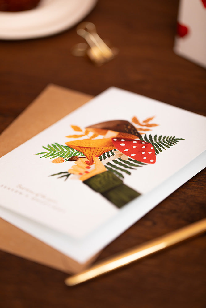 Winter Bouquet - Greeting Card - Gold Foil