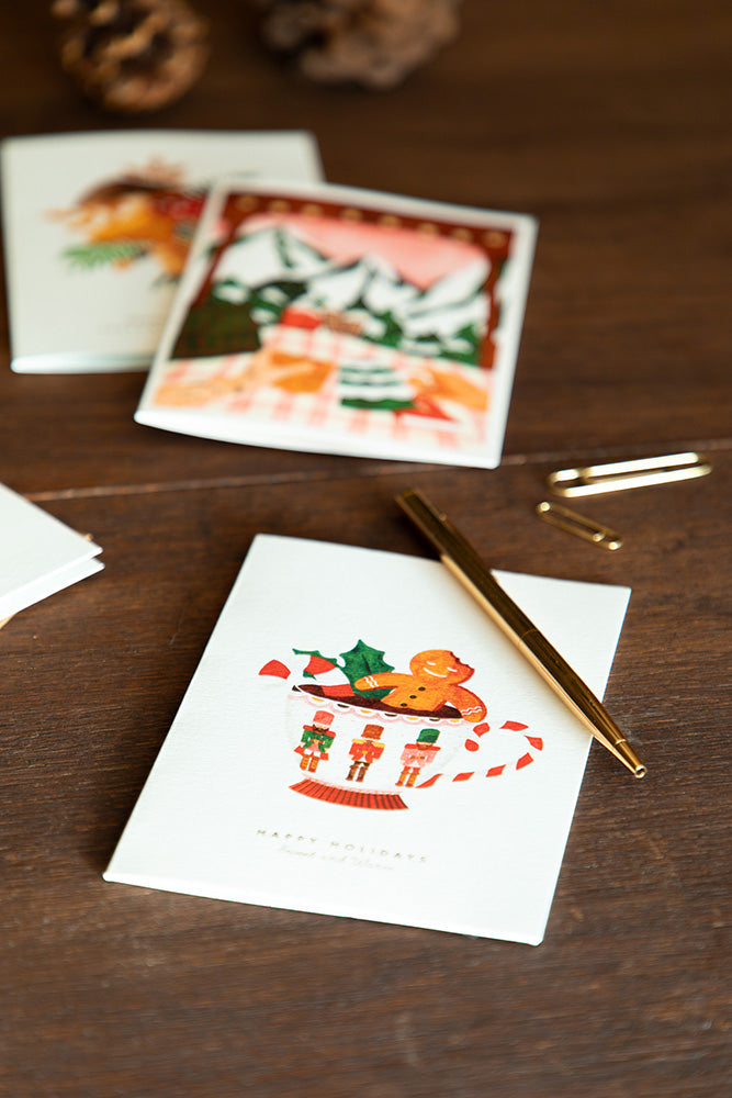 Merry Christmas Biscuit Bath - Greeting card - Gold foil