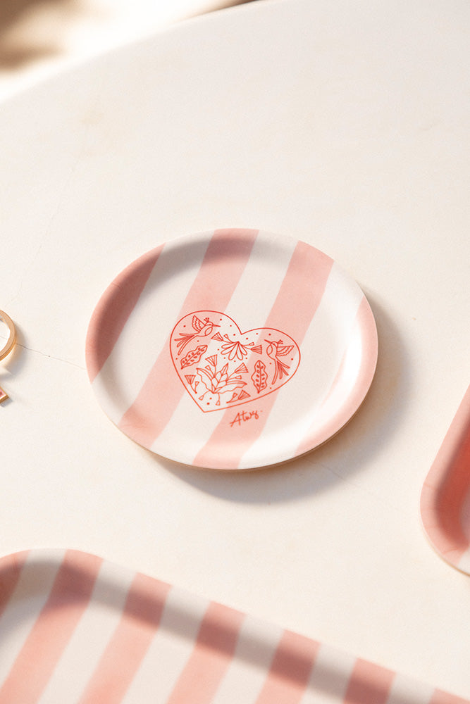 Pink stripes - Coaster duo