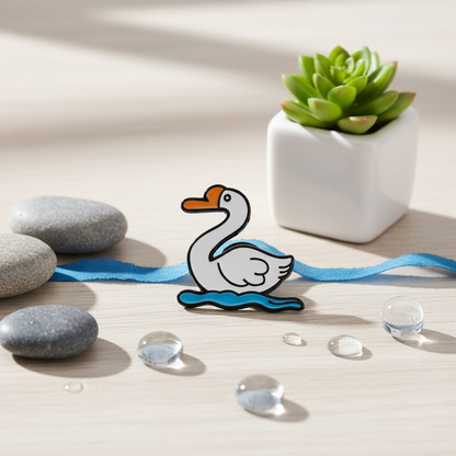White Duck on Water Pin