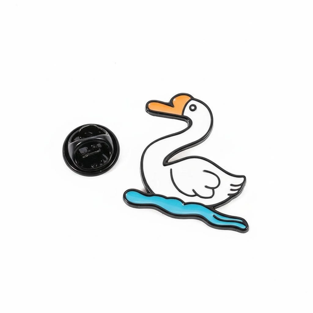 White Duck on Water Pin
