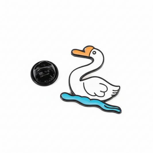 White Duck on Water Pin