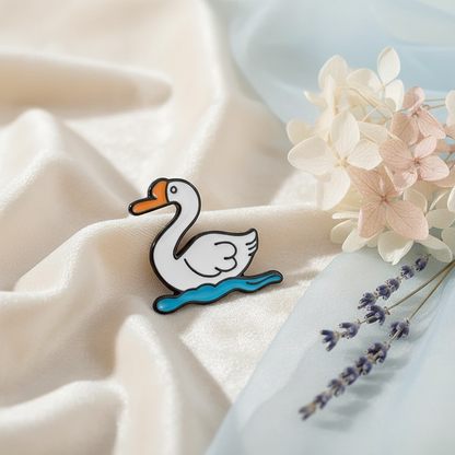 White Duck on Water Pin