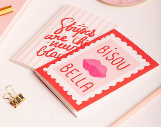 Duo Kisses Bella Stripes - A6 Pocket Notebook DUO