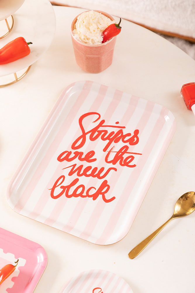 Stripes New Black - Breakfast Tray