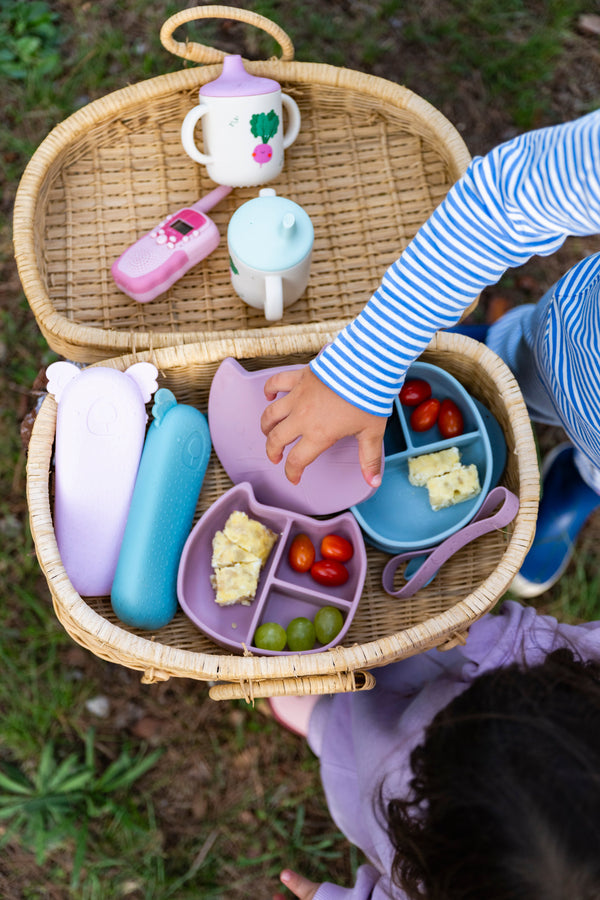 Zoe the Koala Cutlery Set with Silicone Case Fog Blue