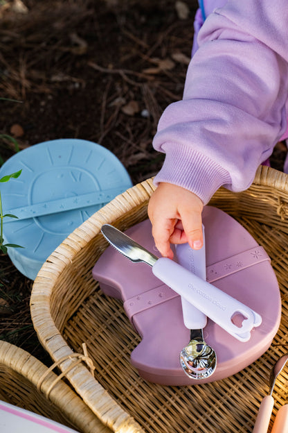 Zoe the Koala Cutlery Set with Silicone Case Fog Blue