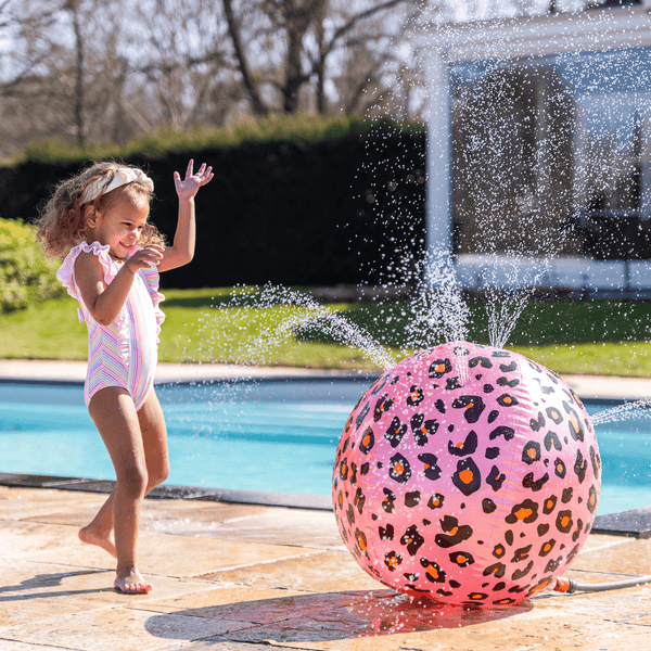 Inflatable Water Sprayer Ball - Pink/Gold - Safari Chic