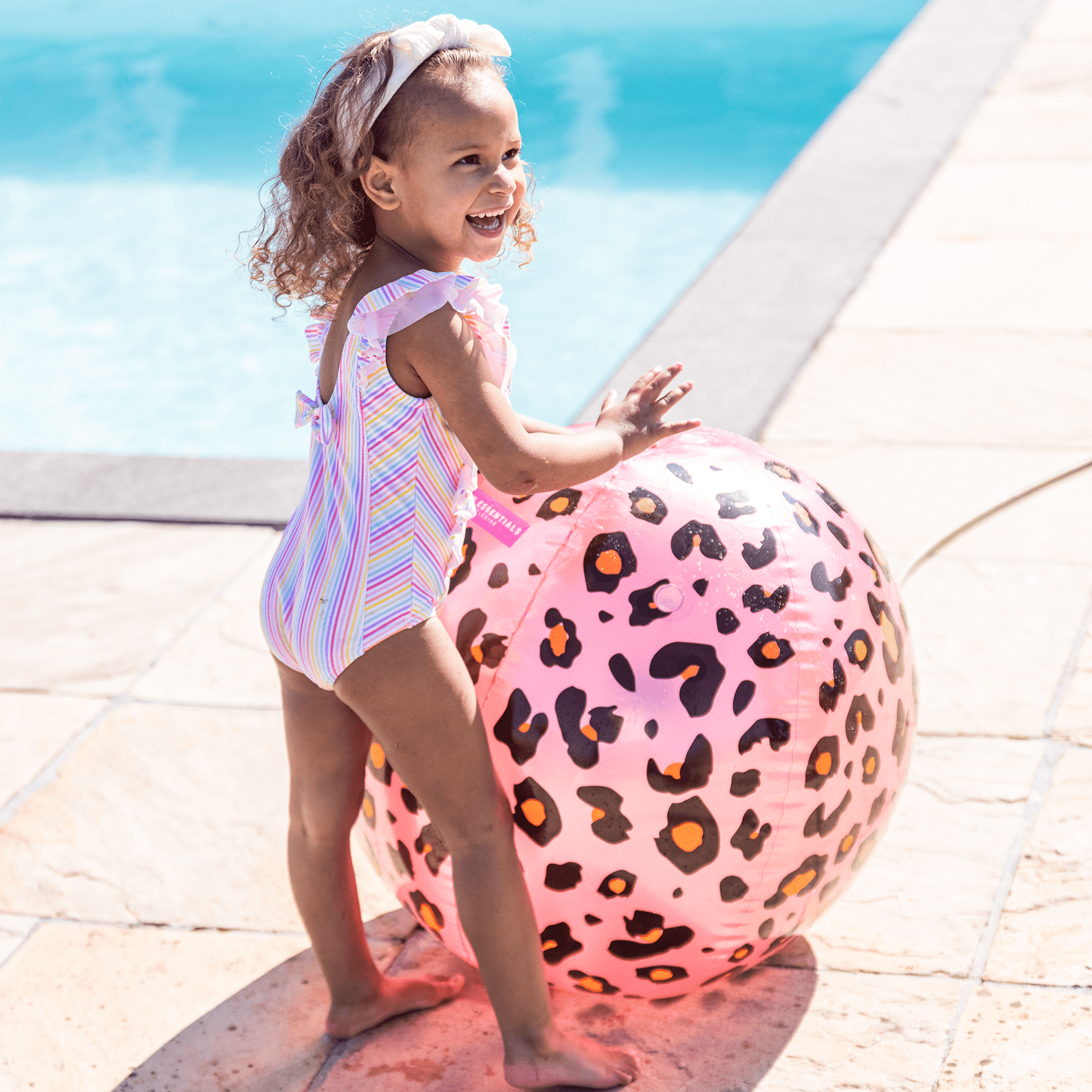 Inflatable Water Sprayer Ball - Pink/Gold - Safari Chic