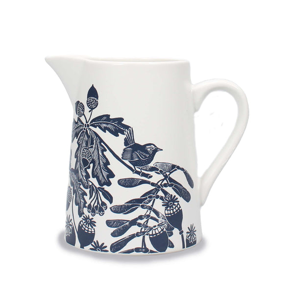 Pichet céramique Woodland - Acorns & Thistles bleu
