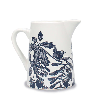 Pichet céramique Woodland - Acorns & Thistles bleu
