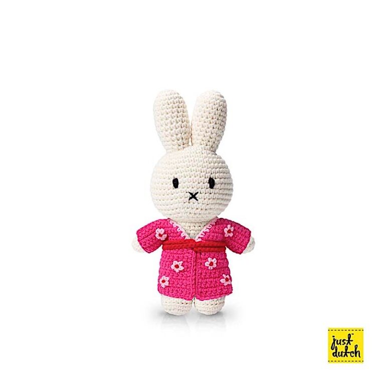 Miffy, das gehäkelte Kaninchen-Plüschtier – mehrfarbiges Kleid