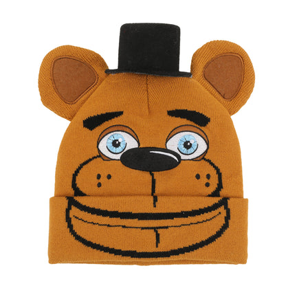 Five Nights At Freddy's Freddy Fazbear Youth Brown Cuffless Beanie
