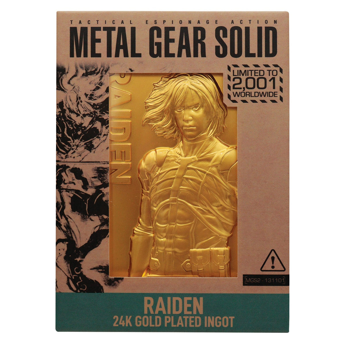 Metal Gear Solid Collectible Ingot - 2 24k Gold Plated Raiden