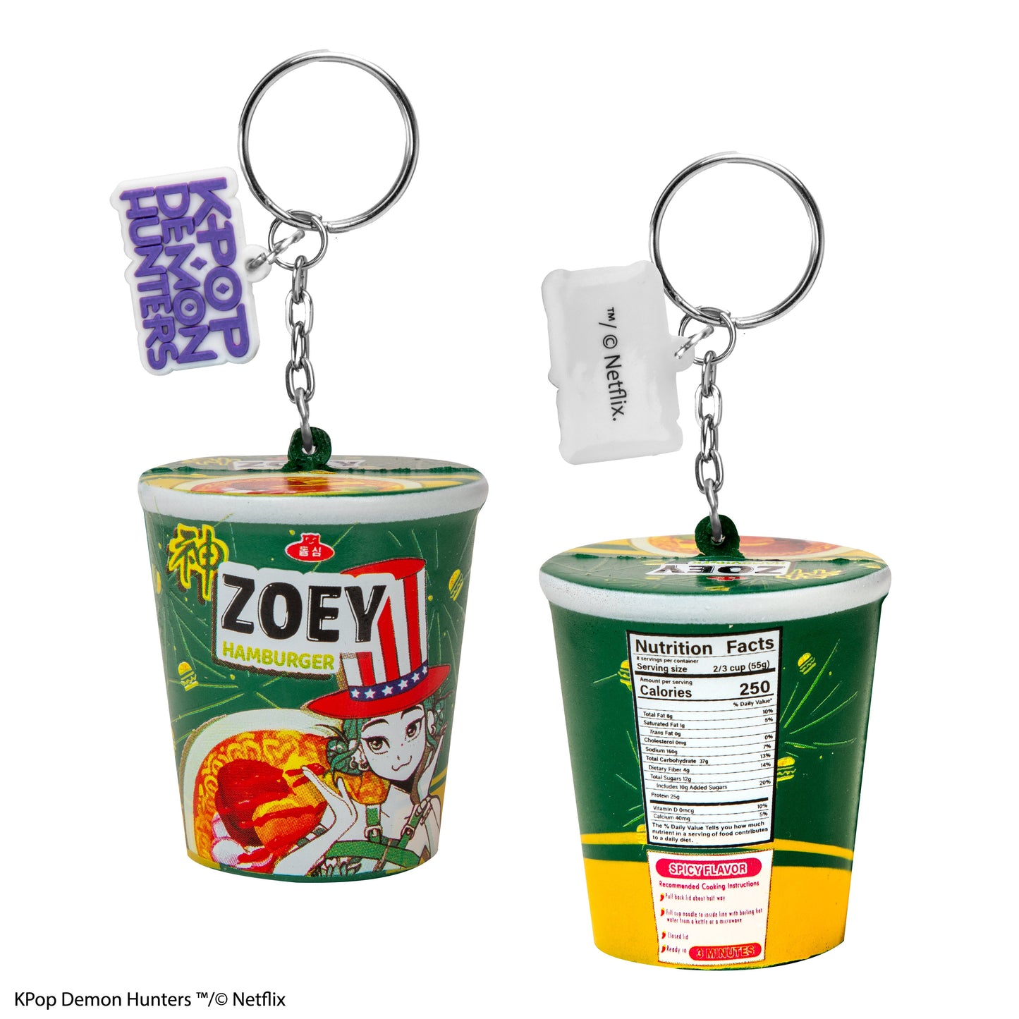 Squishy Zoey Hamburger Keychain