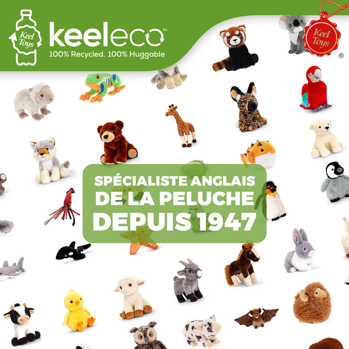 Peluche bébé manchot empereur Keeleco 20 cm