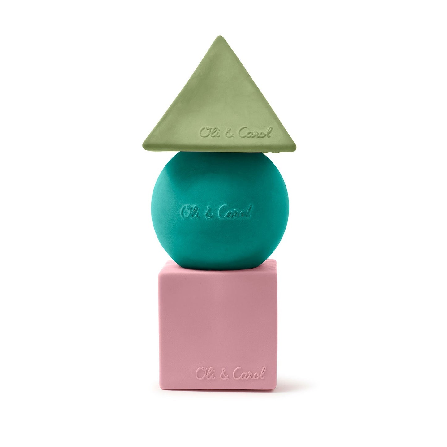 3 figurines géométriques, couleurs douces, jouet de construction pour bébé.