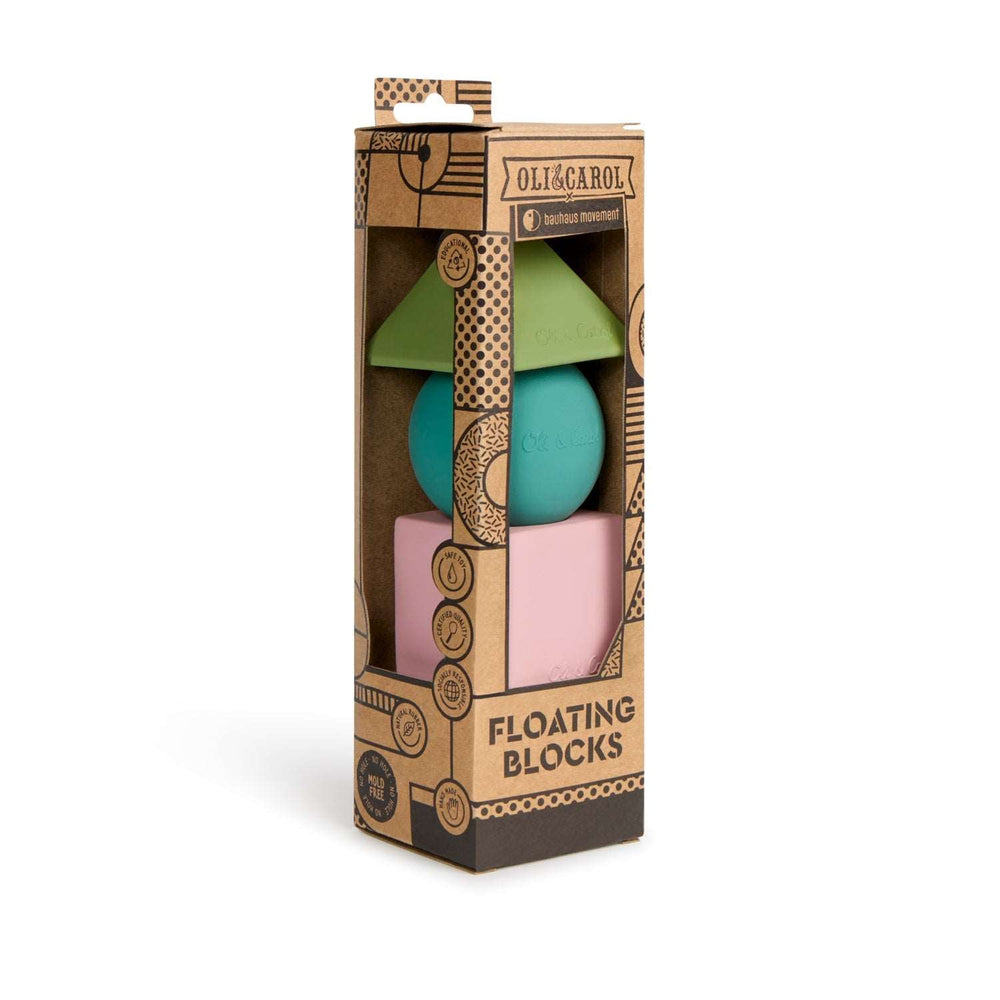 3 formes géométriques couleurs douces – Blocs à empiler bébé – Oli&Carol x Bauhaus Movement