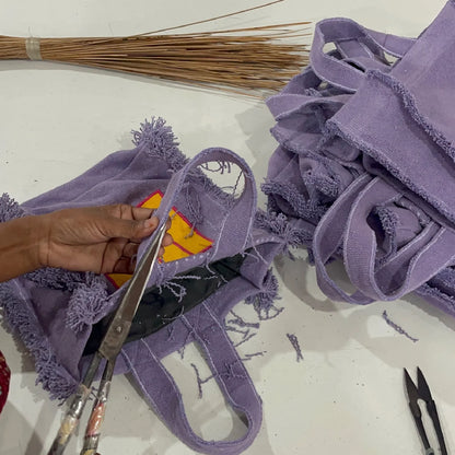 Sac à main en tissu violet