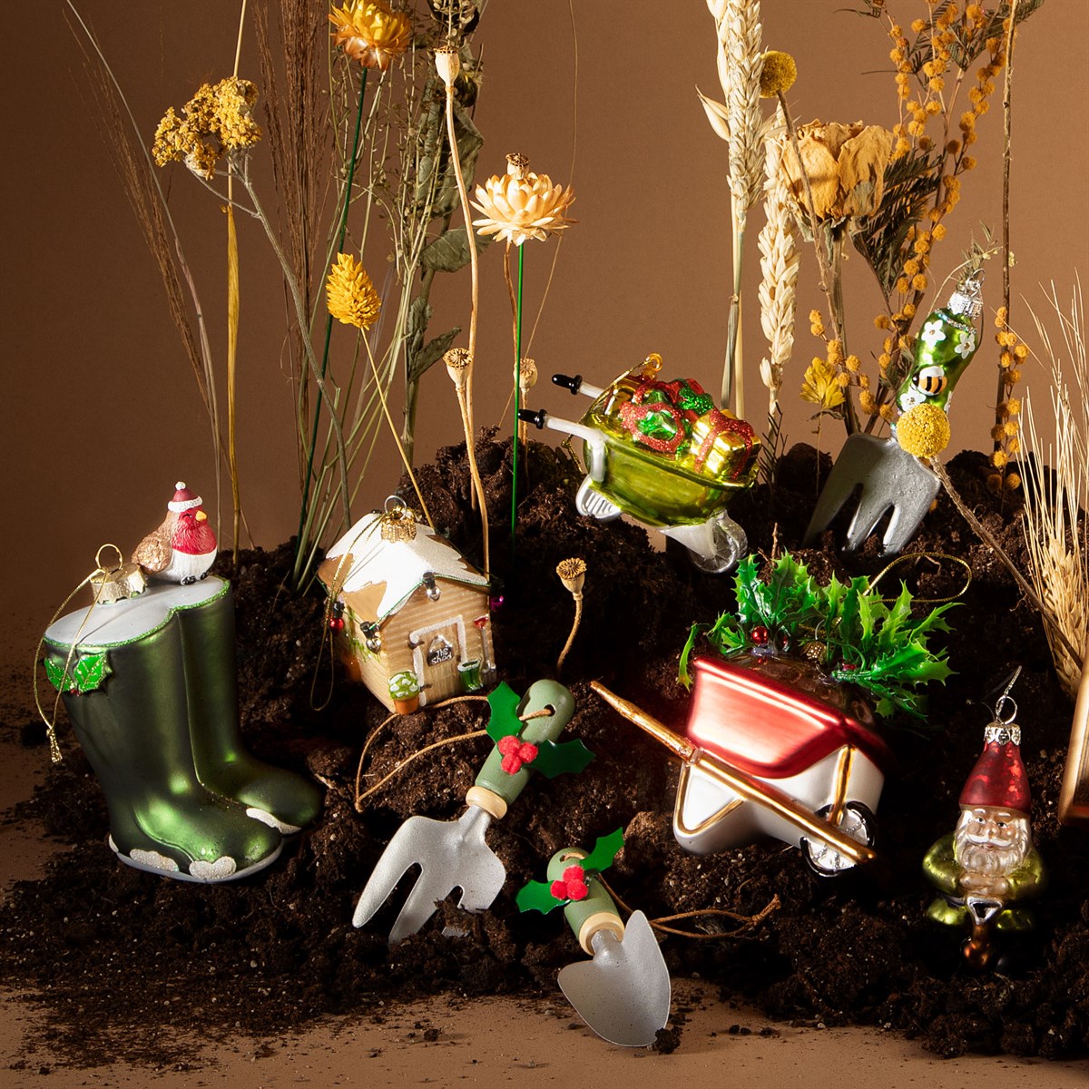 Christmas ball garden gnome
