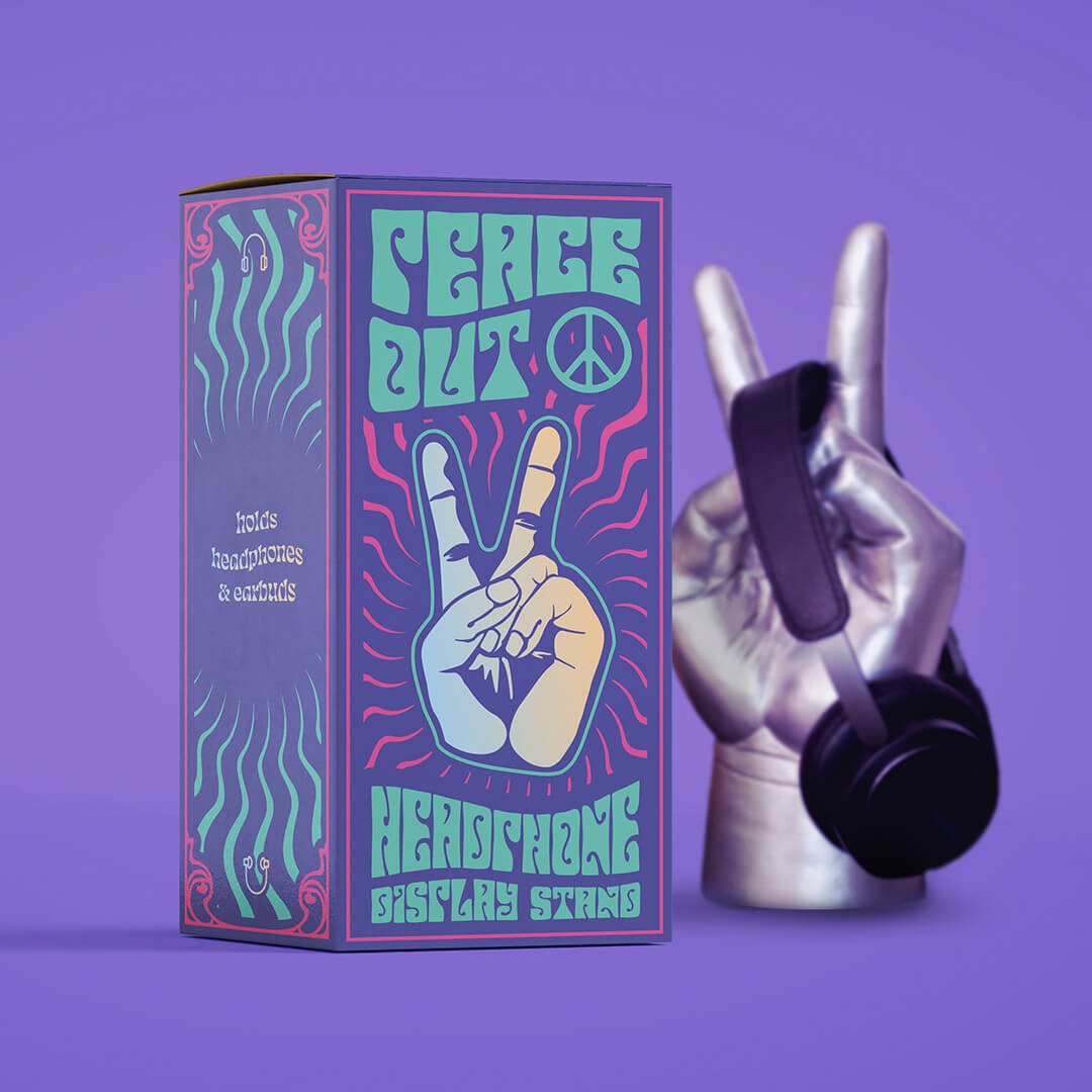 "Peace Out" Hand Headphone Stand