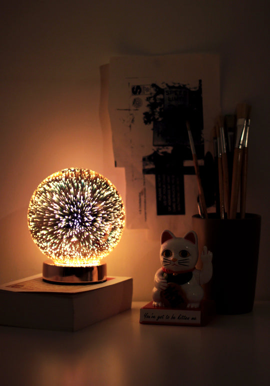 Rose gold galaxy lamp