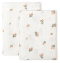 Lot de 2 Langes en Coton Bio - Petites Fleurs