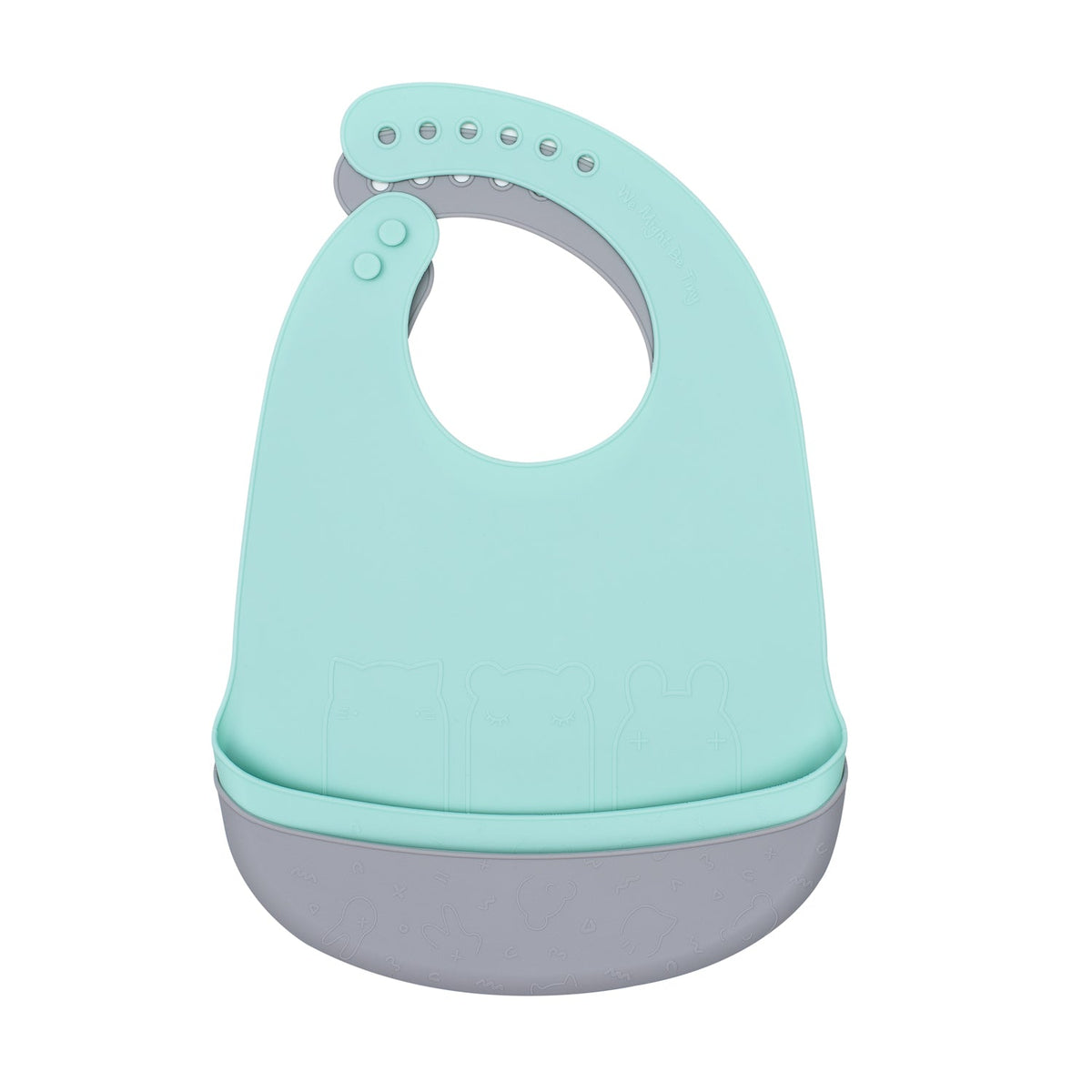 Set di 2 bavaglini verde menta e grigio 