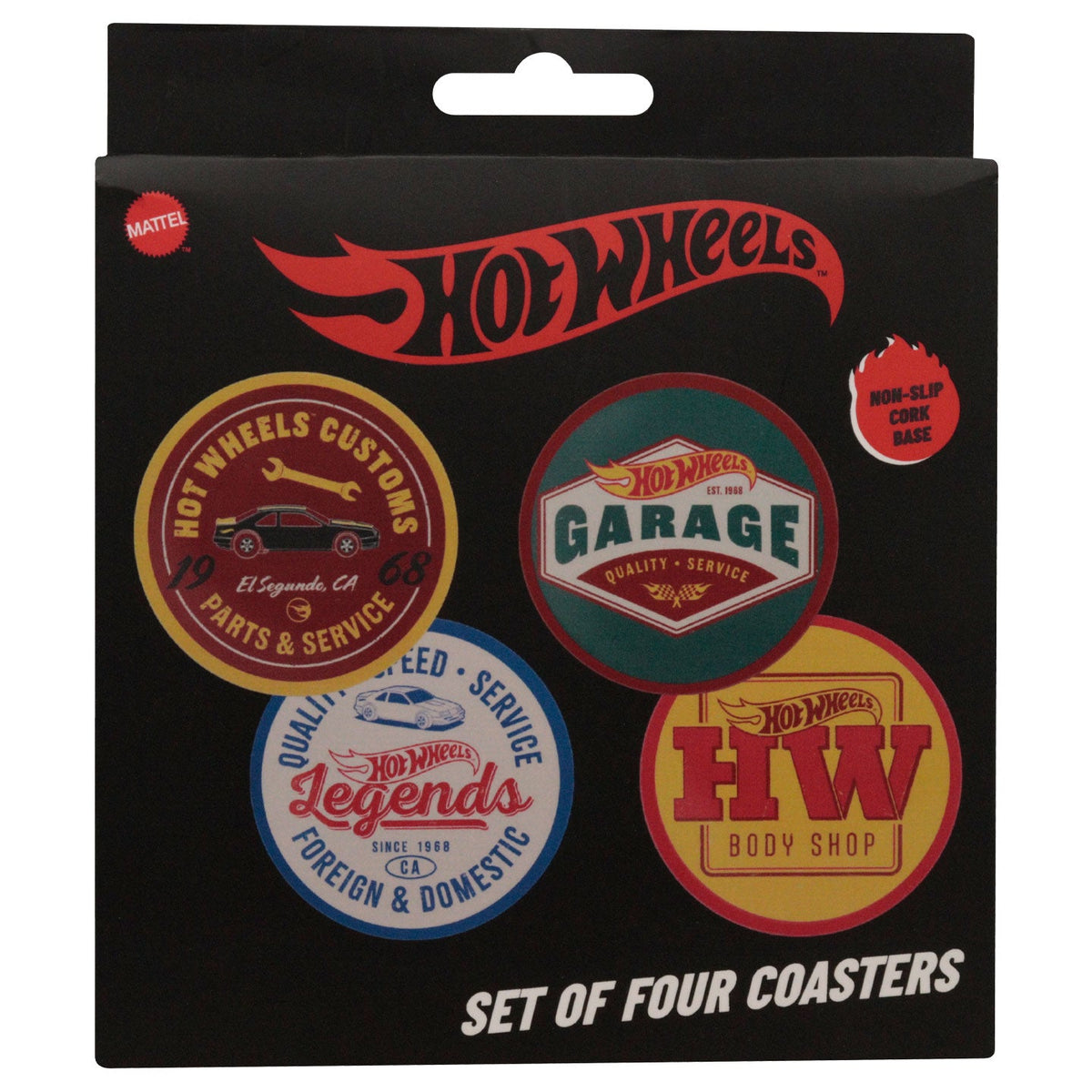 Set de 4 sous-verres métal imprimés Hot Wheels