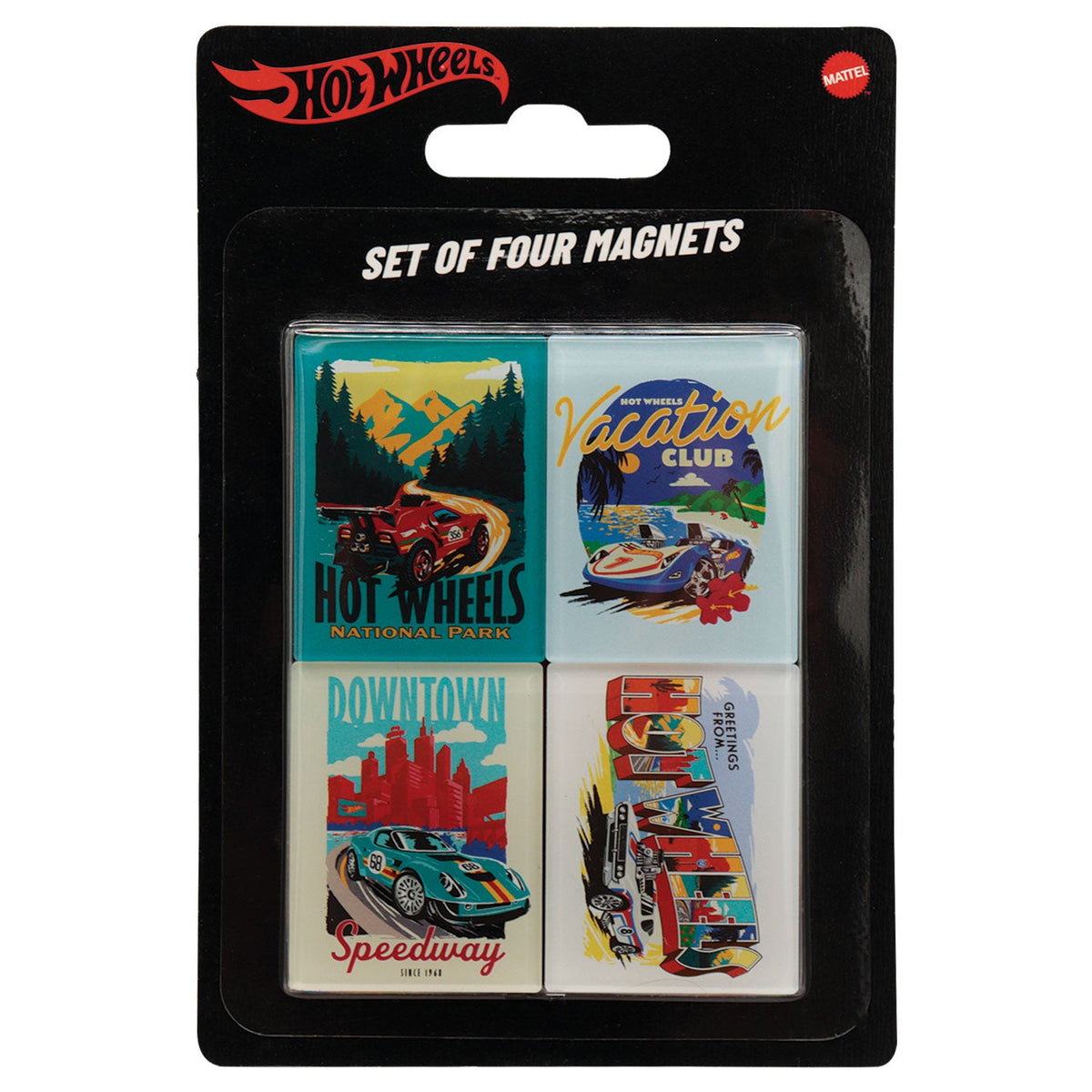 Set de 4 magnets Hot Wheels - Lieux iconiques