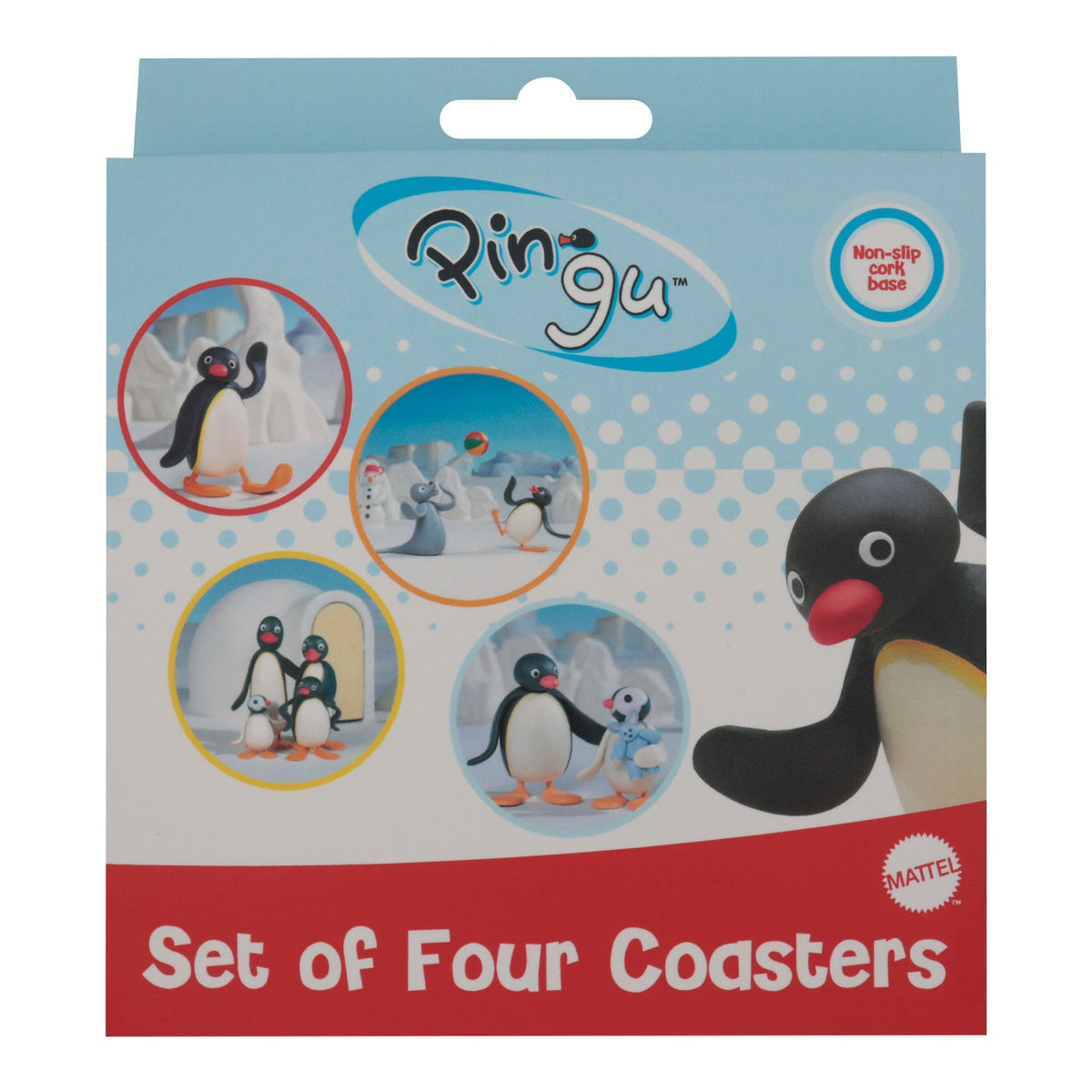 Set de 4 sous-verres métal imprimés Pingu