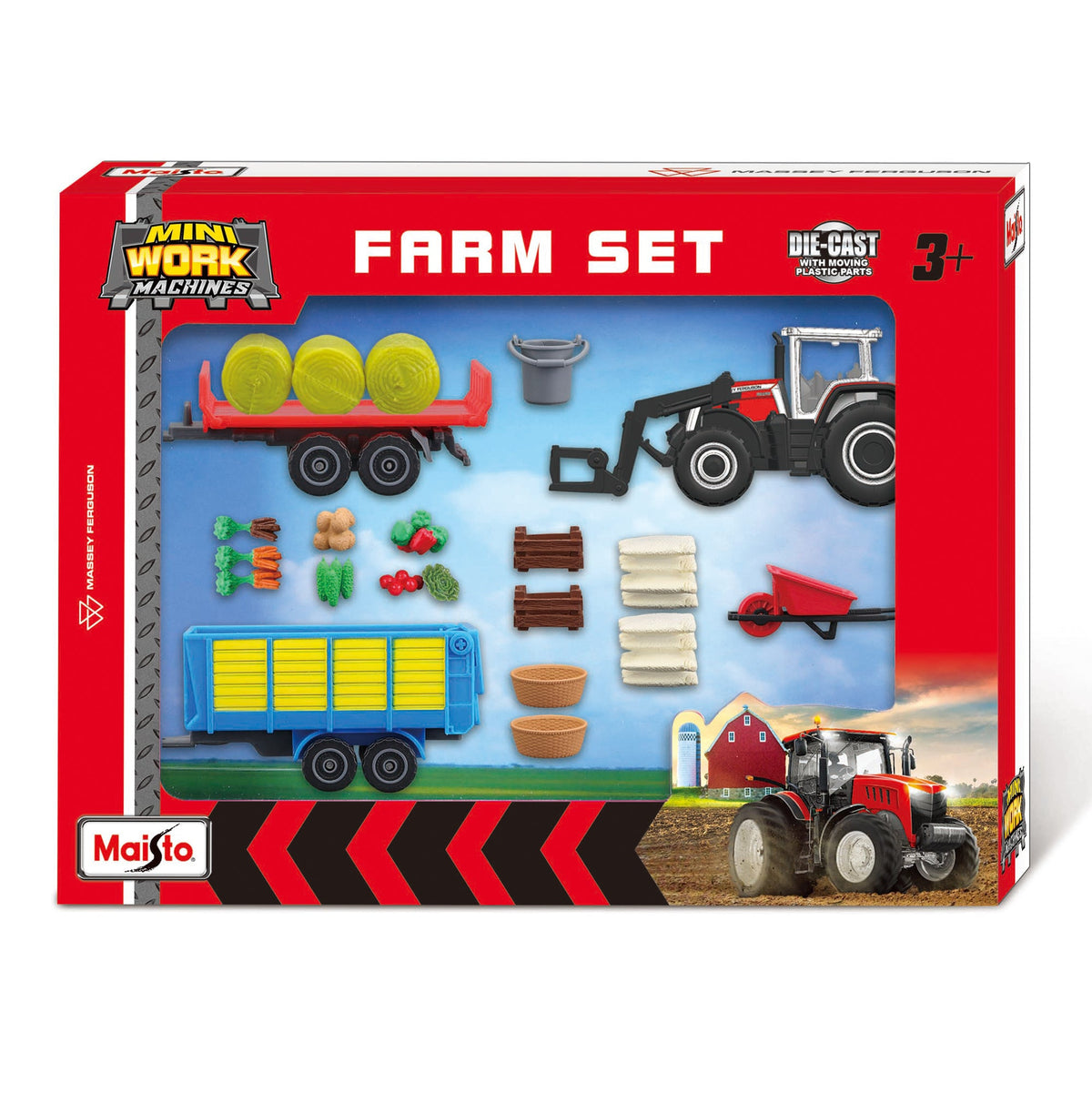 MINI WORKING MACHINES - MASSEY FERGUSON FARM SET