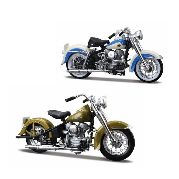 1:18 HARLEY DAVIDSON DECADE DUOS 50'S - 1953 74FL HYDRA GLIDE & 1958 FLH DUO GLIDE