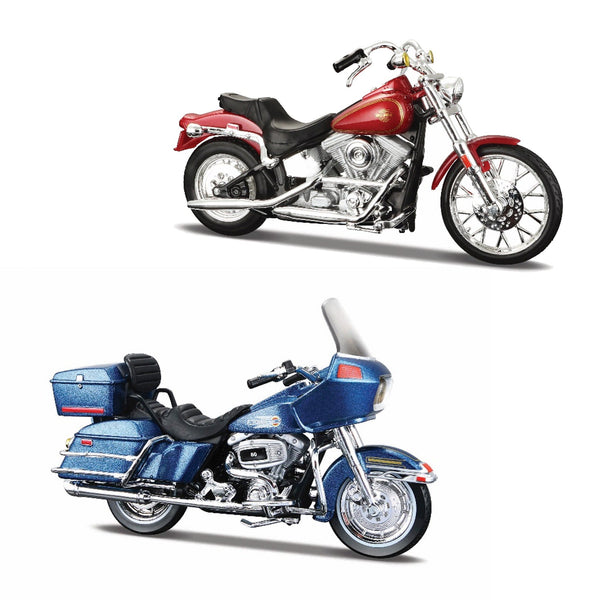 1:18 HARLEY DAVIDSON DECADE DUOS 80'S - 1980 FLT TOUR GLIDE & 1984 FXST SOFTAIL