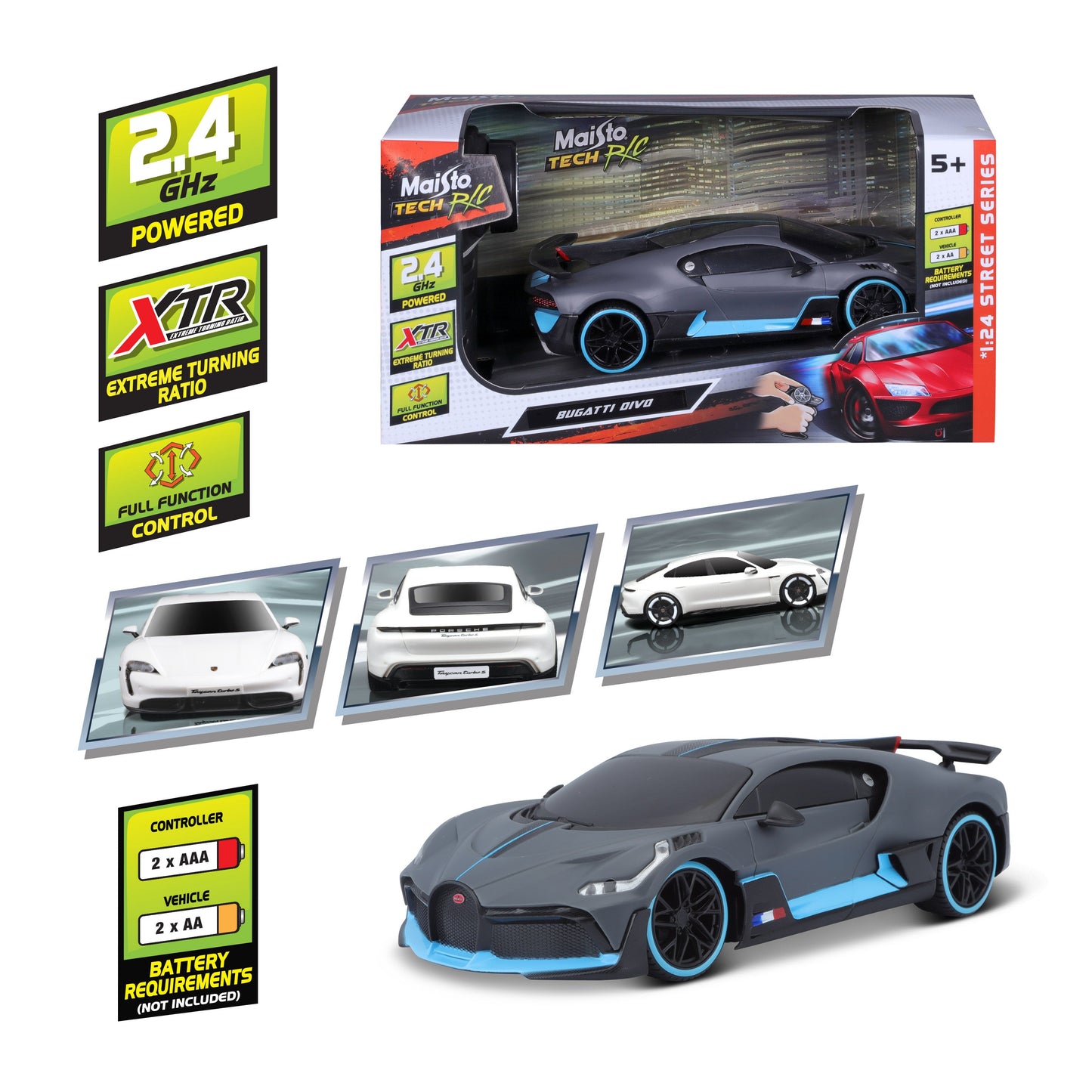 Bugatti Divo télécommandée 2,4 GHz à l'échelle 1:24