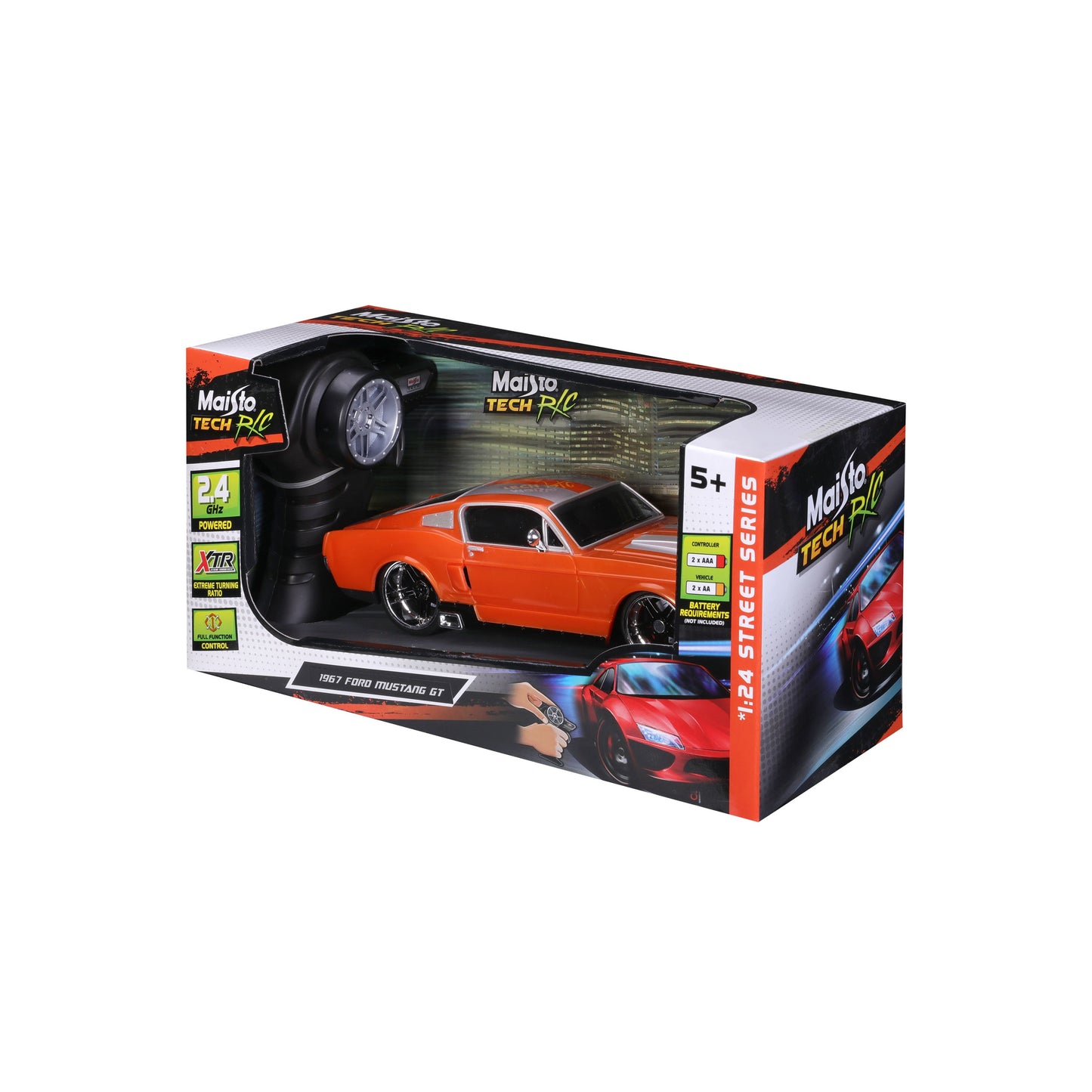 FORD MUSTANG GT 1967 télécommandée à l'échelle 1:24, 2,4 GHz