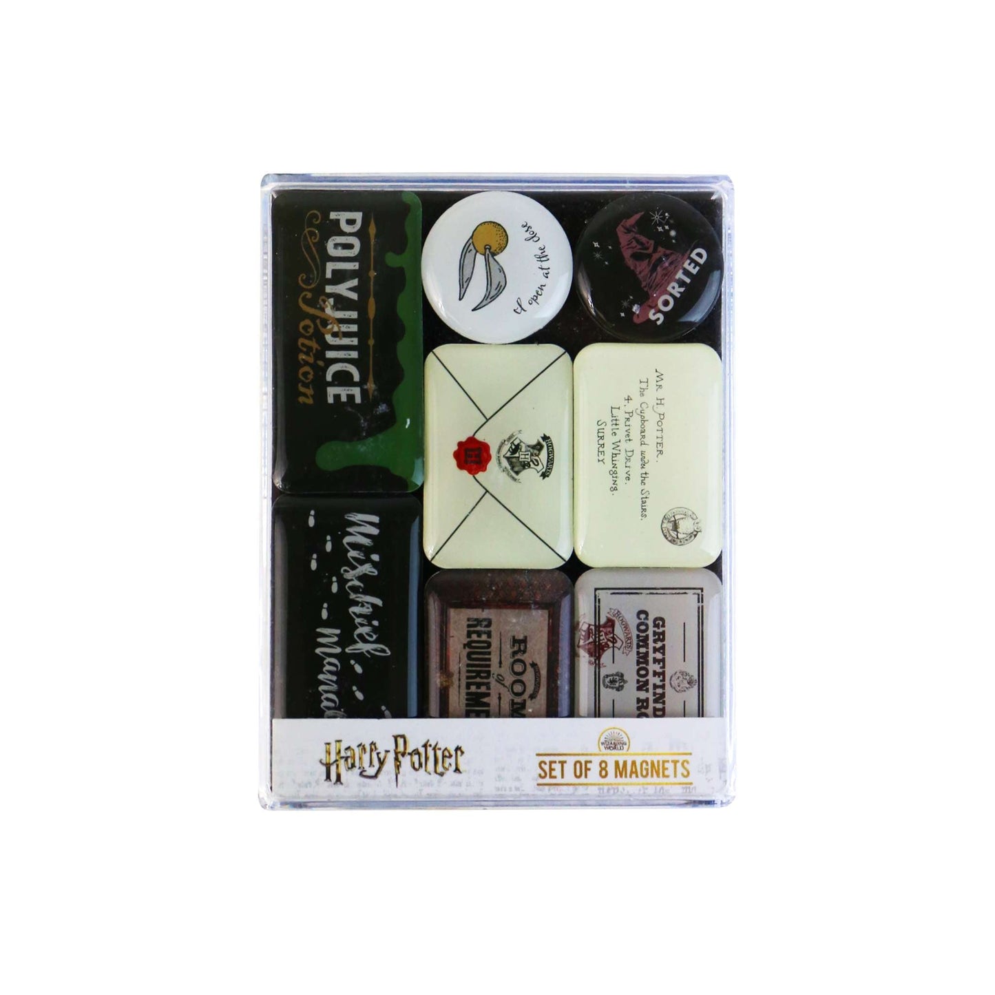 Ensemble de 8 aimants époxy Harry Potter - Artefacts de Poudlard