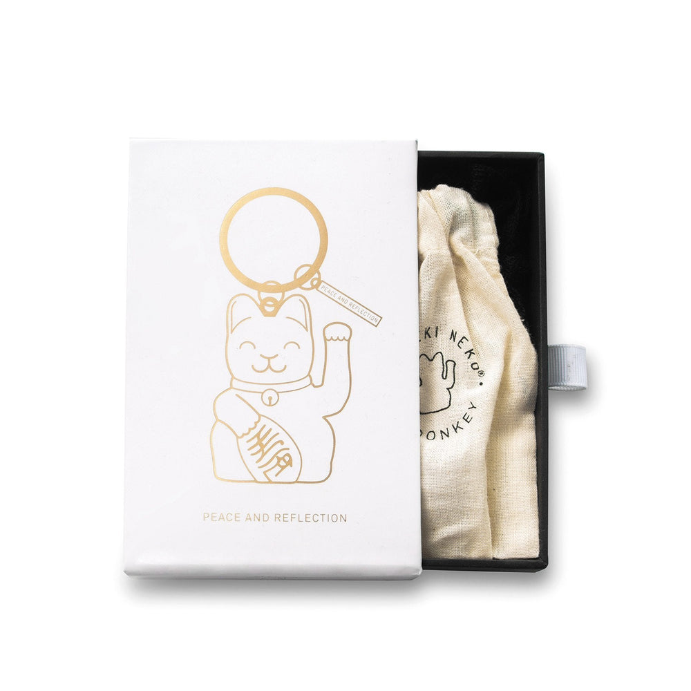 Porte-clés Chat Chanceux Blanc