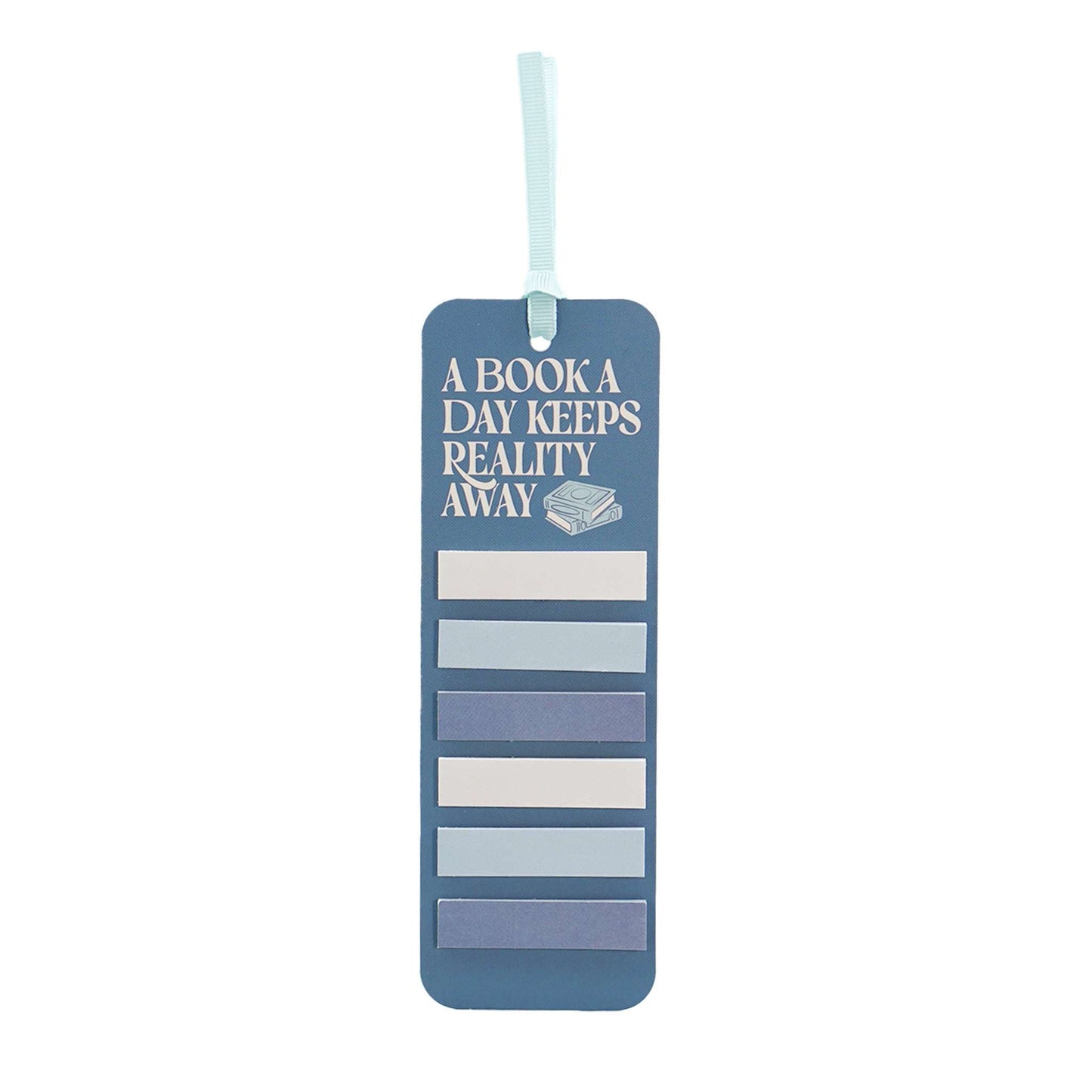 Bookmark with sticky tabs A Book A Day Keeps Reality Away
