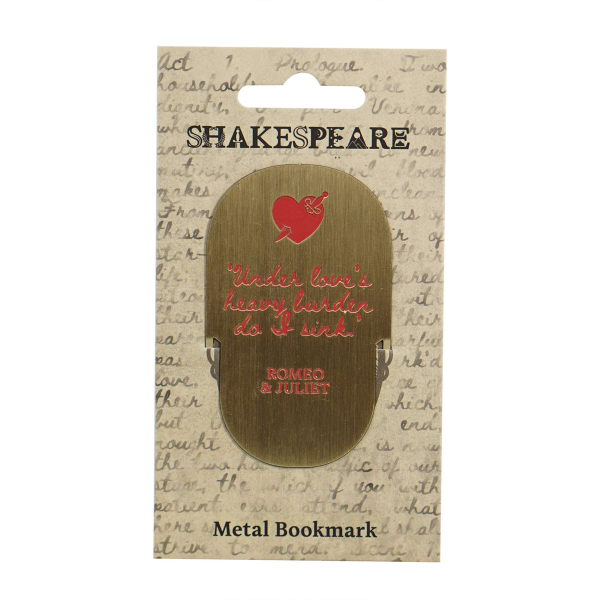 Marque-page en métal Shakespeare - Roméo et Juliette