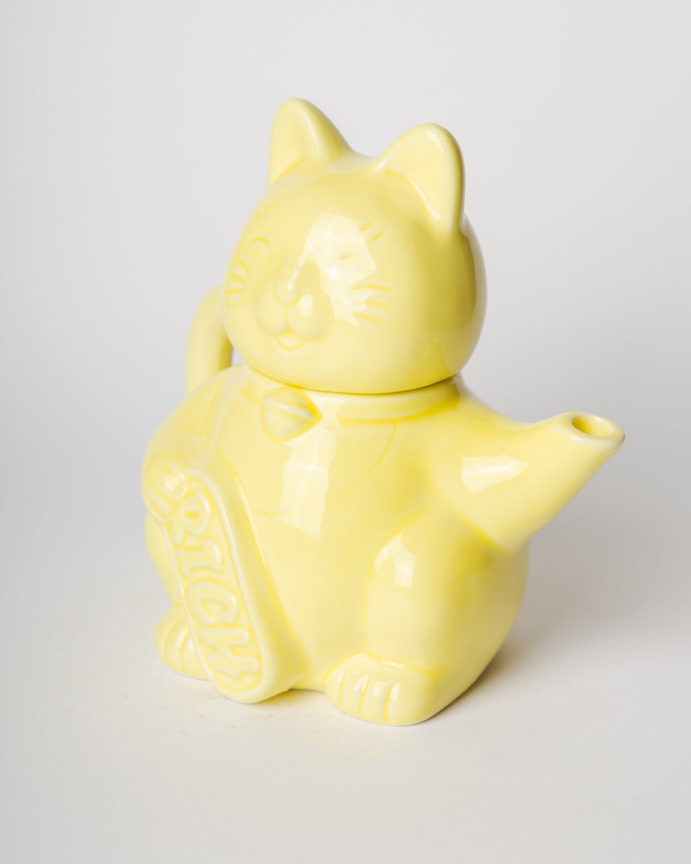 Théière Chat Chanceux Jaune