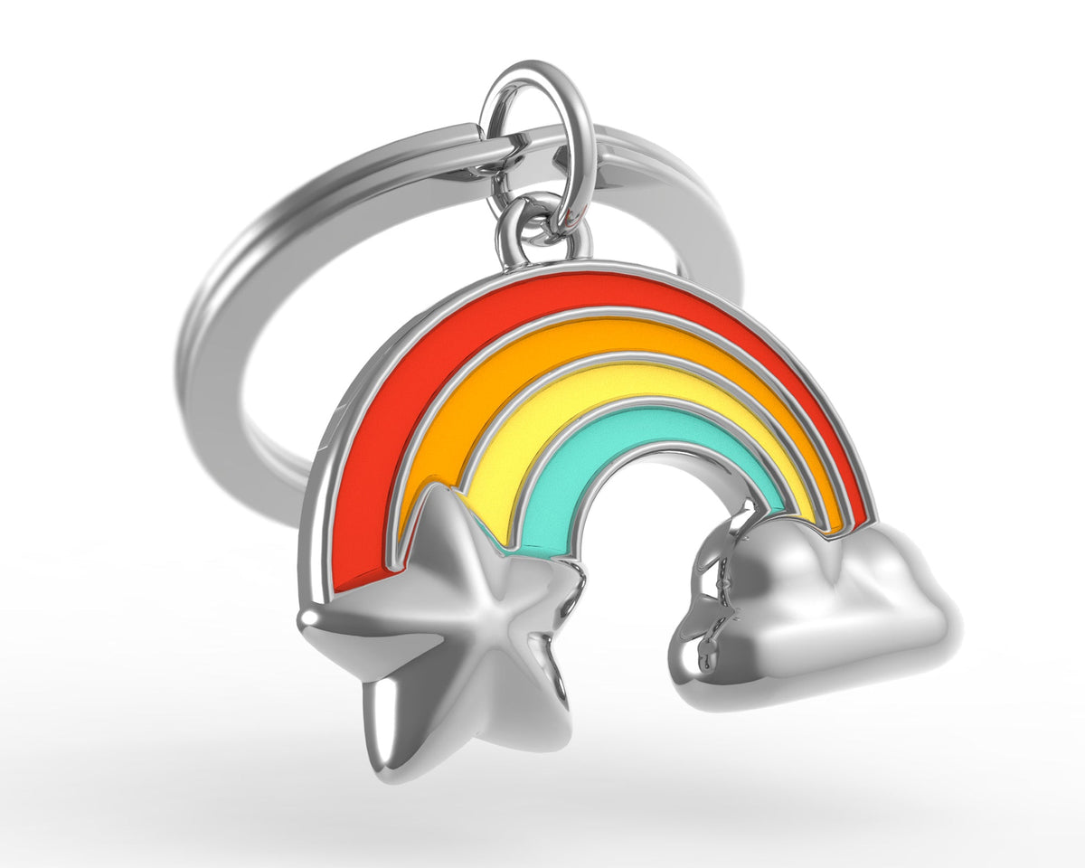 Portachiavi arcobaleno argento
