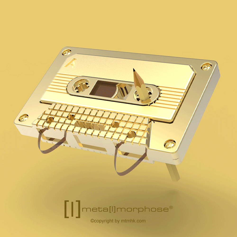 Portachiavi Cassette Dorato