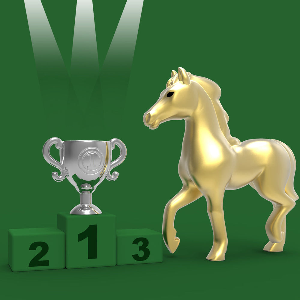 Golden Racehorse Keychain